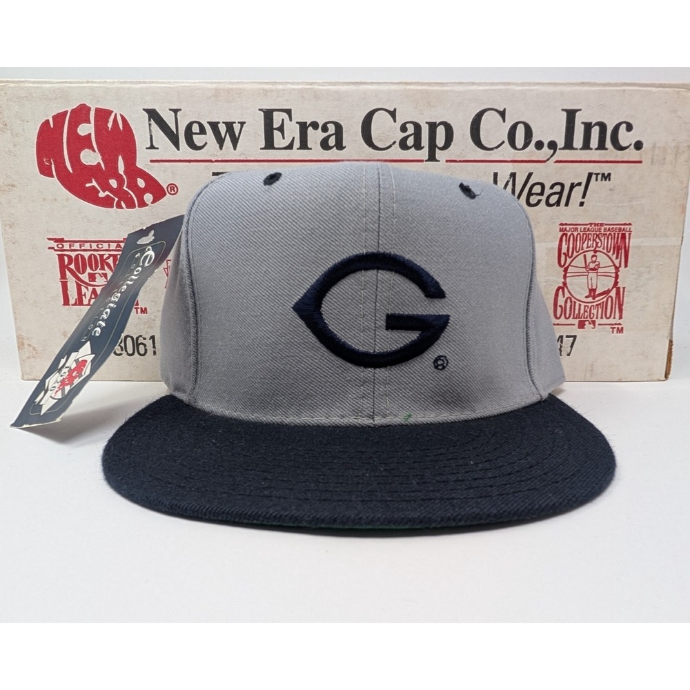 VINTAGE Georgetown Hoyas‎ Hat Cap Fitted 7 3/8" NCAA Plain Logo New Era Pro 90s